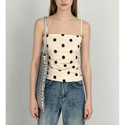 Polka Dot Slim-Fit Camisole Top - Solid