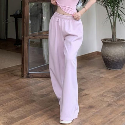Cap-Sleeve Lace Crop Top & Elastic Waist Sweatpants
