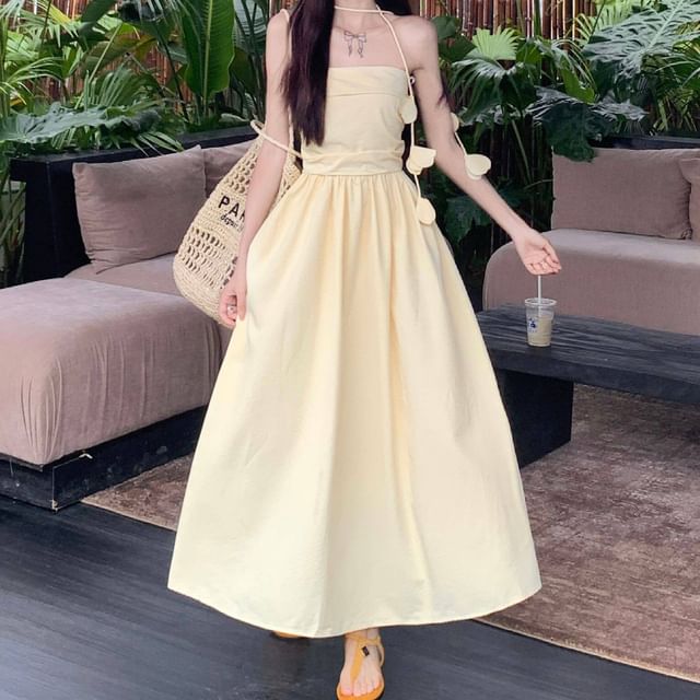 Strapless Bubble Top & A-Line Maxi Dress with Sash Set