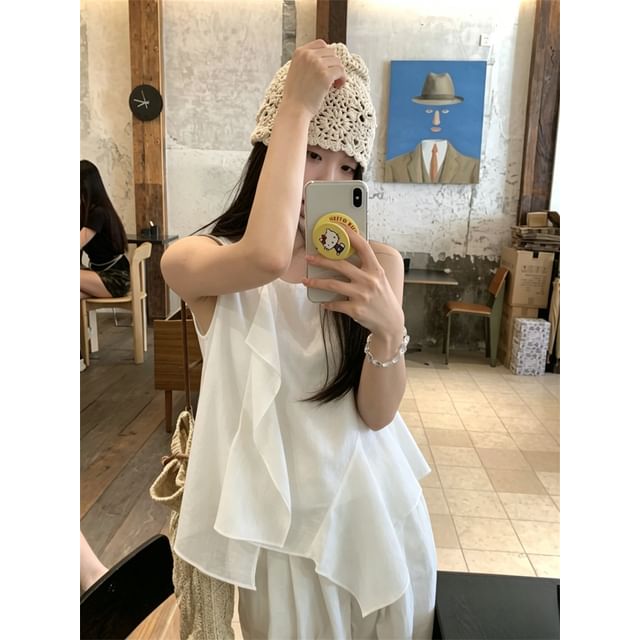 Asymmetric Solid Camisole Top - Sleeveless