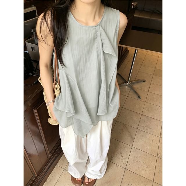 Asymmetric Solid Camisole Top - Sleeveless