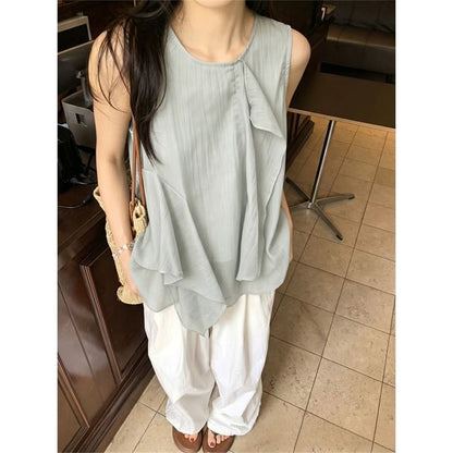 Asymmetric Solid Camisole Top - Sleeveless