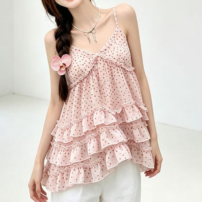 Floral Ruffle Flowy Camisole Top
