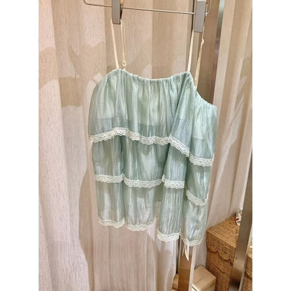 Flowy Lace Trim Camisole Top Layered