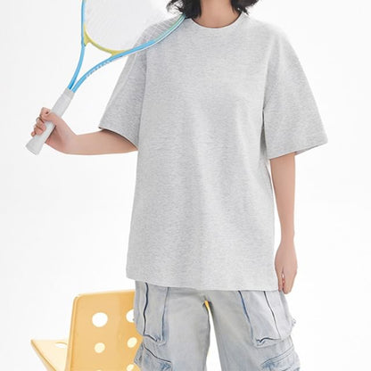 Oversized Crew Neck Tee, Short Sleeve