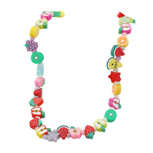 Collier de perles de fruits Y2K