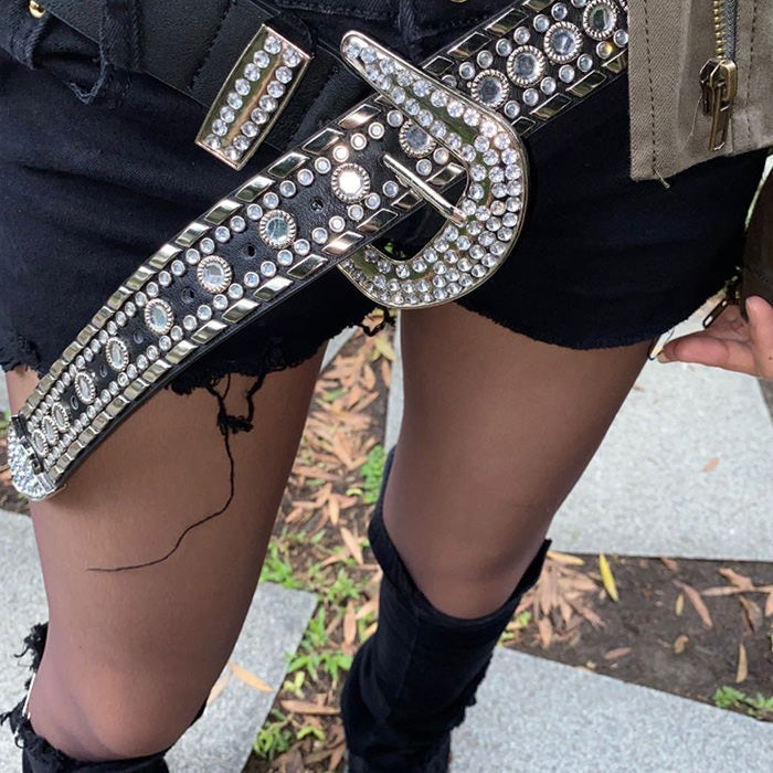 Y2K Rhinestone Belt