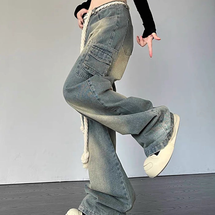 Y2K Vintage-Jeans mit rosa Sternen