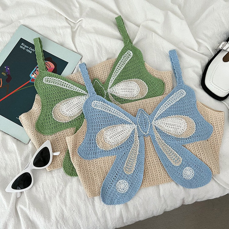 Haut au crochet avec joli papillon