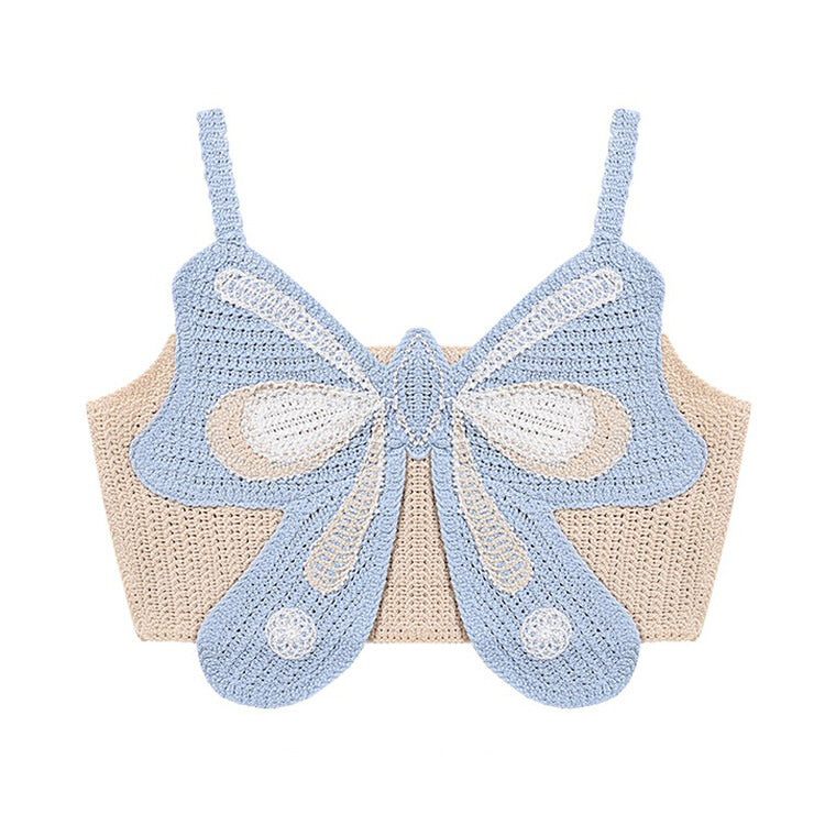 Haut au crochet avec joli papillon