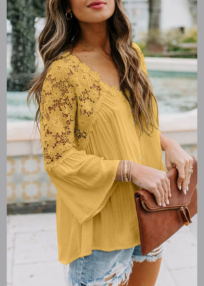 Sleeve Neck T Yellow Bracelet V Shirts