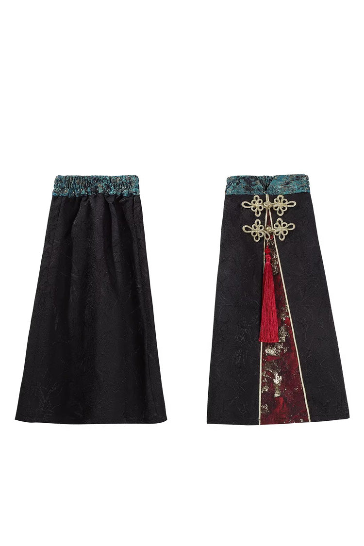 Printed Embroidered Chinese Style Lolita Dress - Multi-Color Fox Trace Codex