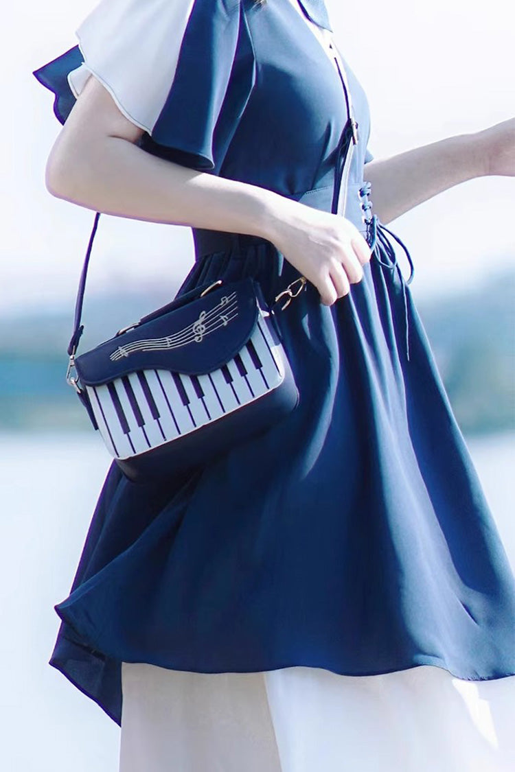 Blue Piano Note Music Shoulder Bag SP19668