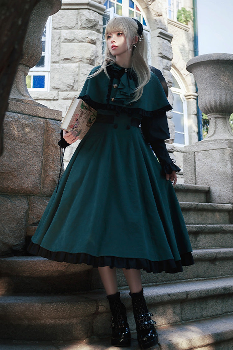 Emerald Potions School Long Sleeves Ruffle Bowknot Sweet Elegant Lolita Two-Piece