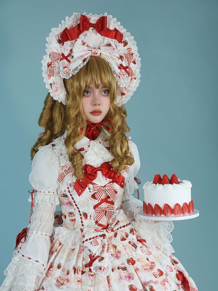 Pink / Yellow / White Sweet Lolita Bonnet