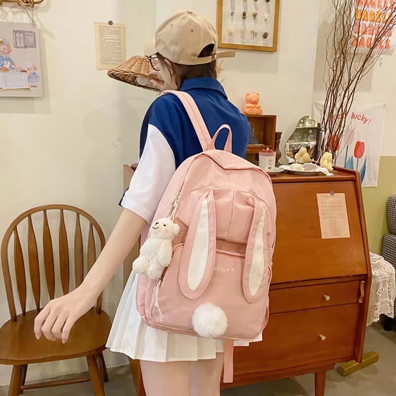 Süßer Rucksack mit Cartoon-Hasenohren