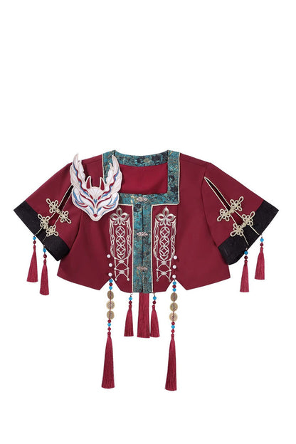Printed Embroidered Chinese Style Lolita Dress - Multi-Color Fox Trace Codex