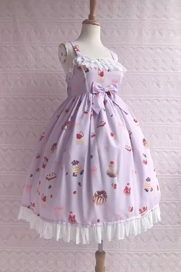 Strawberry Fruit Dessert Print Ruffle Lace Jsk - Sweet Lolita