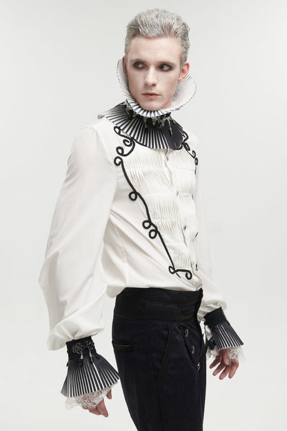 Gothic Gloves for Men with Luxurious Royal Beaded Lace and Double Color