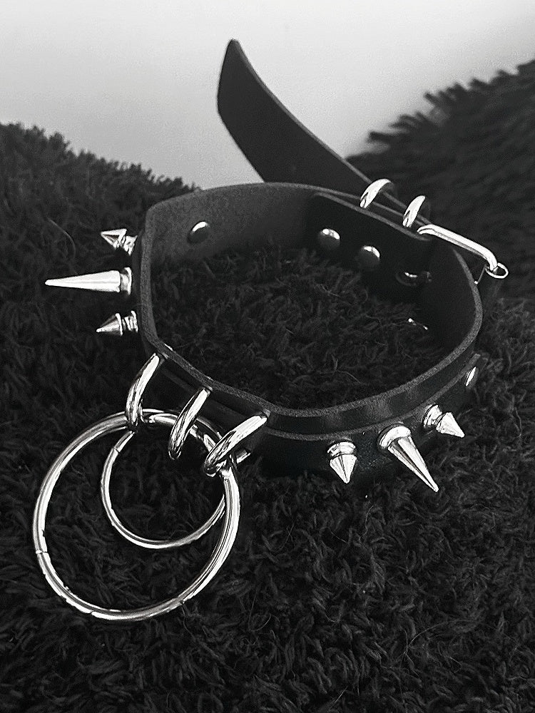 Black Dark Punk Studs Choker