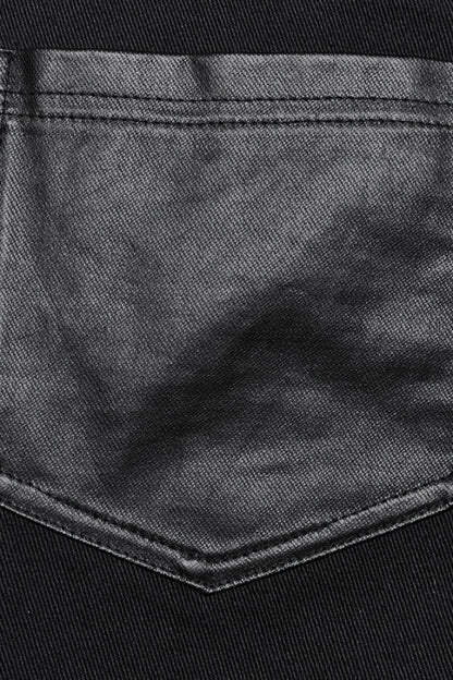 Punk Flared Trousers with Mesh and Metal Studs