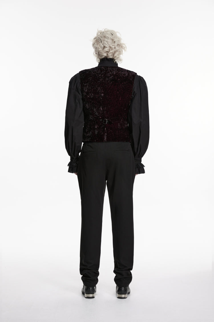 V Collar Velvet Retro Vest with Buckle