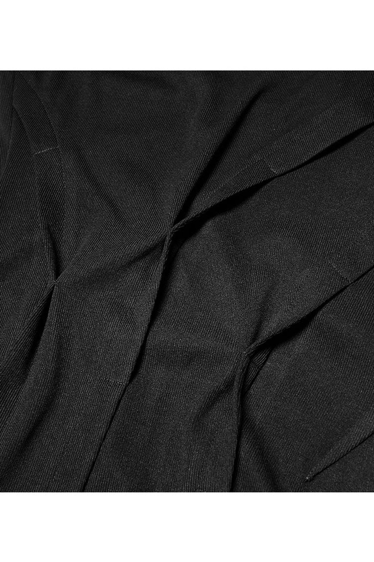 Gothic Dress with Halter Neck, Pleated Stretch Fabric for Her