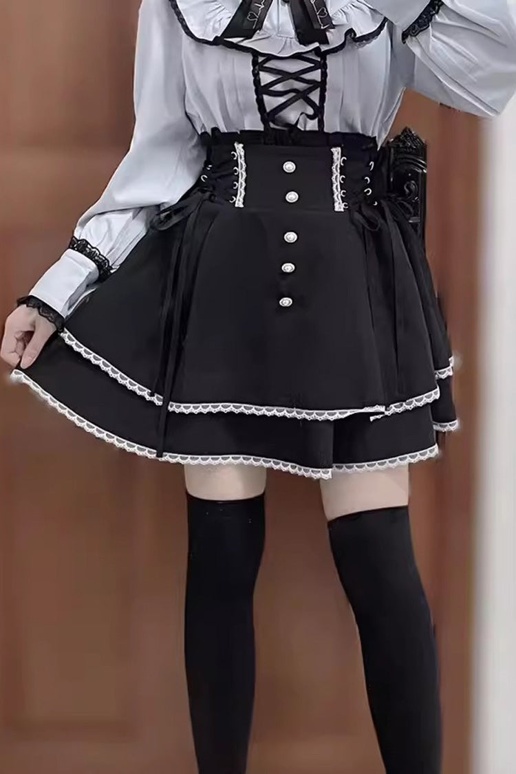 Jirai Kei High Waist Bowknot Lace Lace-Up Sweet Lolita Skirt 2 Colors