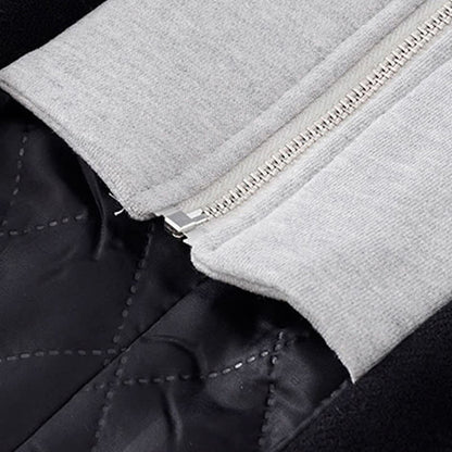 Dress Hooded Coat Black Slip Knit Colorblock