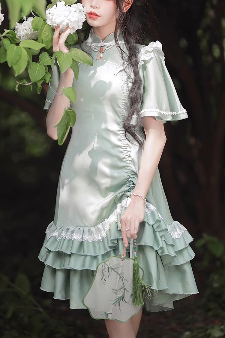 Green Han-Element Chinese-Style Cheongsam Sweet Lolita Dress