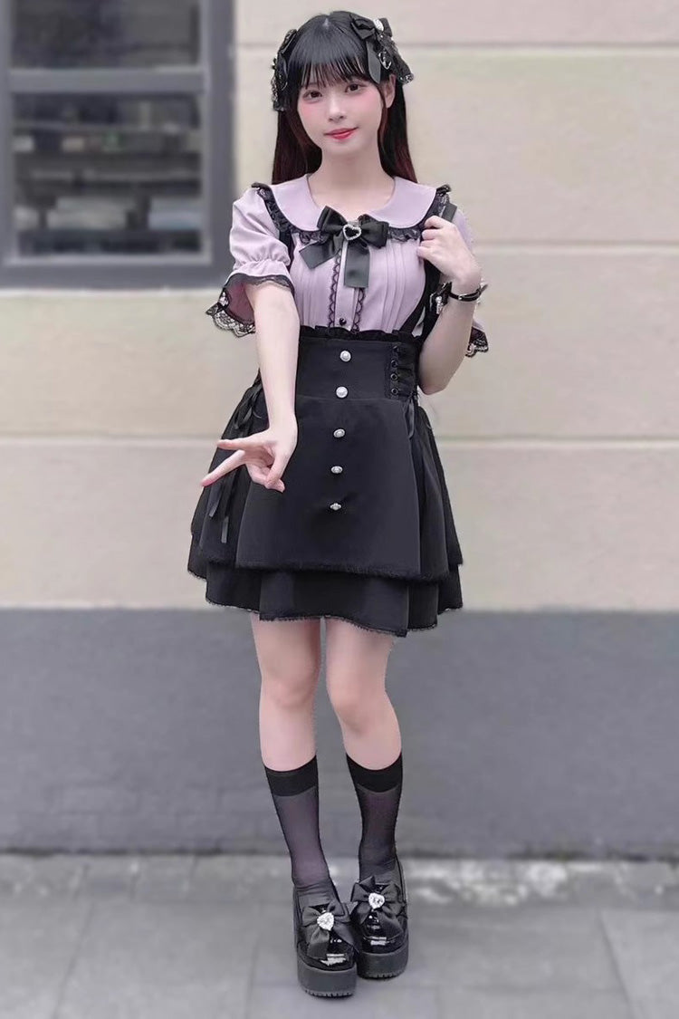 Jirai Kei High Waist Bowknot Lace Lace-Up Sweet Lolita Skirt 2 Colors