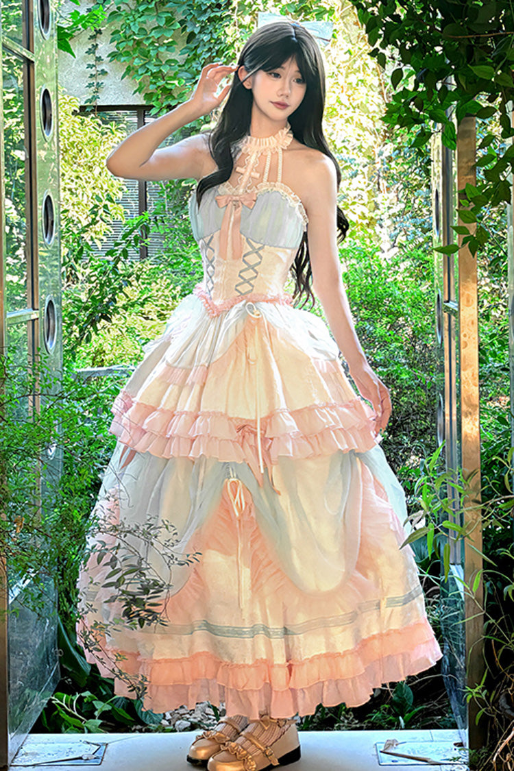 Mermaid Halter Ruffle Lace-Up Sweet Lolita Gown