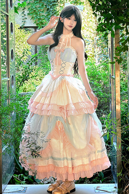 Mermaid Halter Ruffle Lace-Up Sweet Lolita Gown