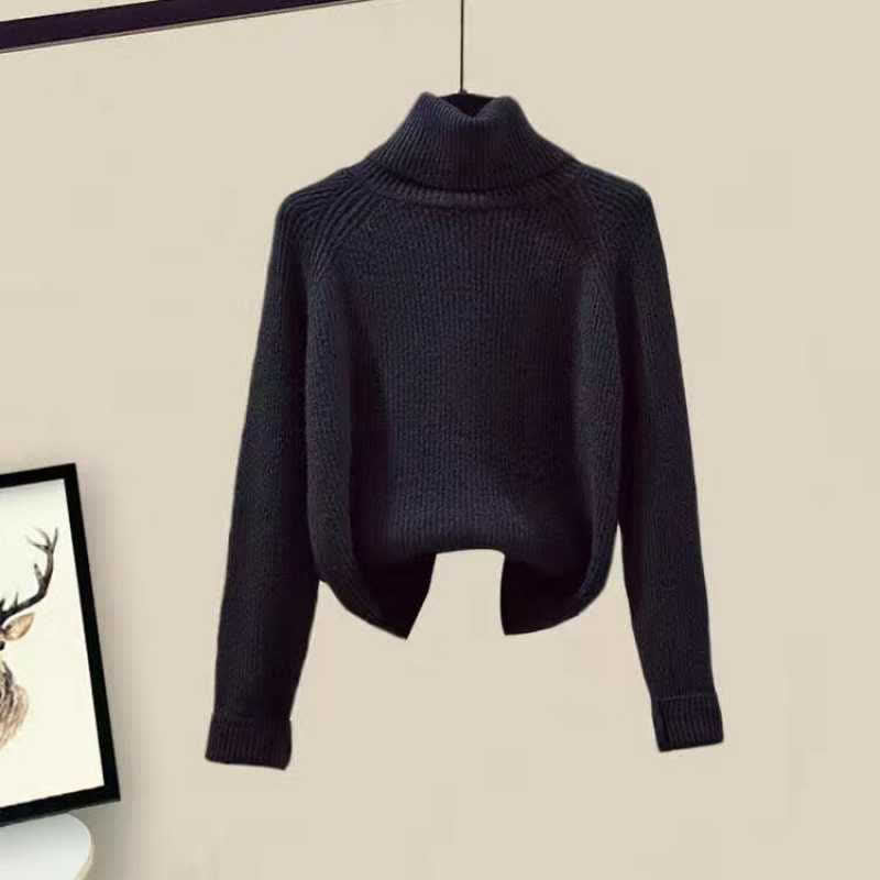 Fleece-Kapuzenmantel Rollkragenpullover Freizeithose