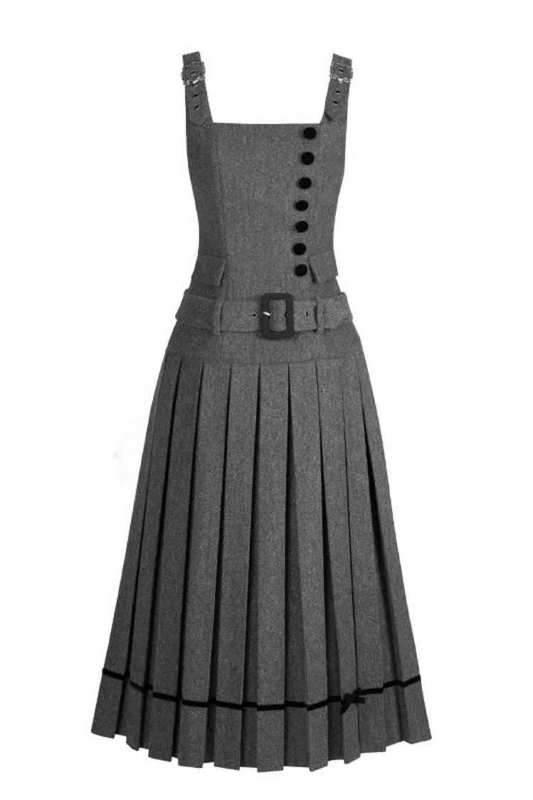 Ruffled Daily Elegant Classic Jumper Dress - Grey Letters & Poems Grace