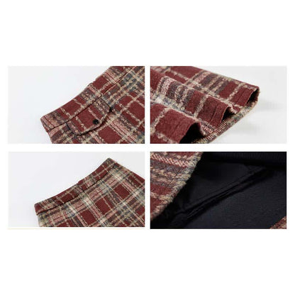 Plaid Knot Skirt Print Sweater Set Pleated Bow