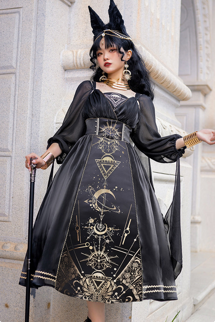 Printed Hot-Stamped Gothic Mini JSK Dress