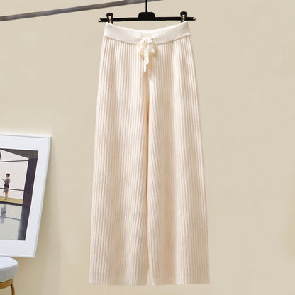 Casual Pants Chic Sweater Cross Knit