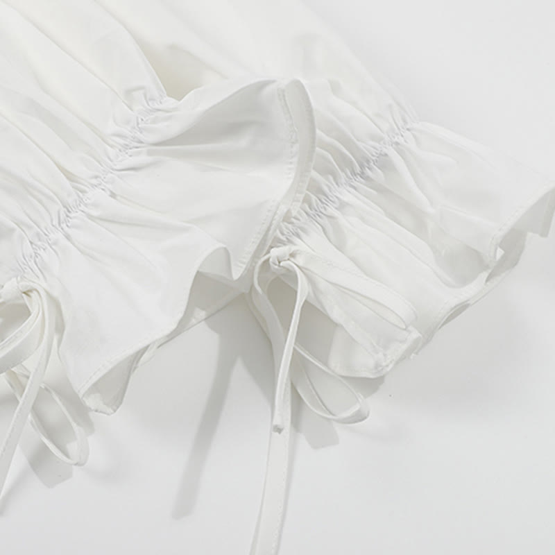 Shirt Pocketed Sleeve Puff Cargo Pants Crop Loose