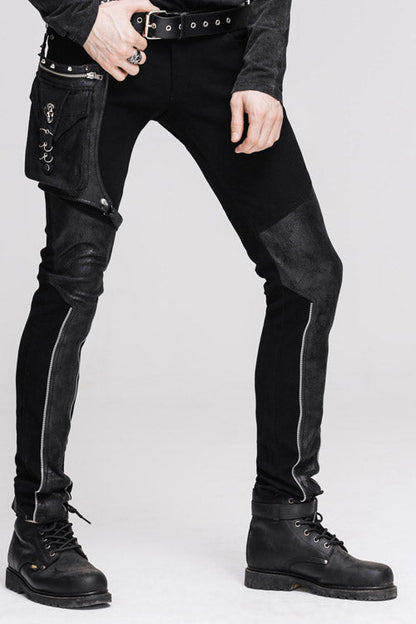 Slim Straight Leg Trousers with Detachable Leg Bag
