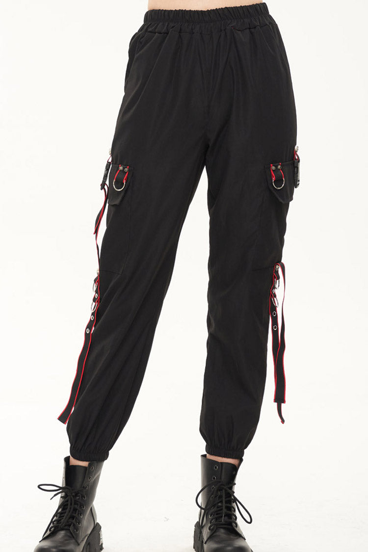 Womens Long Pants with Skull Webbing