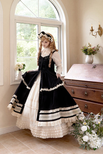 Lily Multi-Layered Ruffle Lace Classic Elegant Lolita Jsk Dress