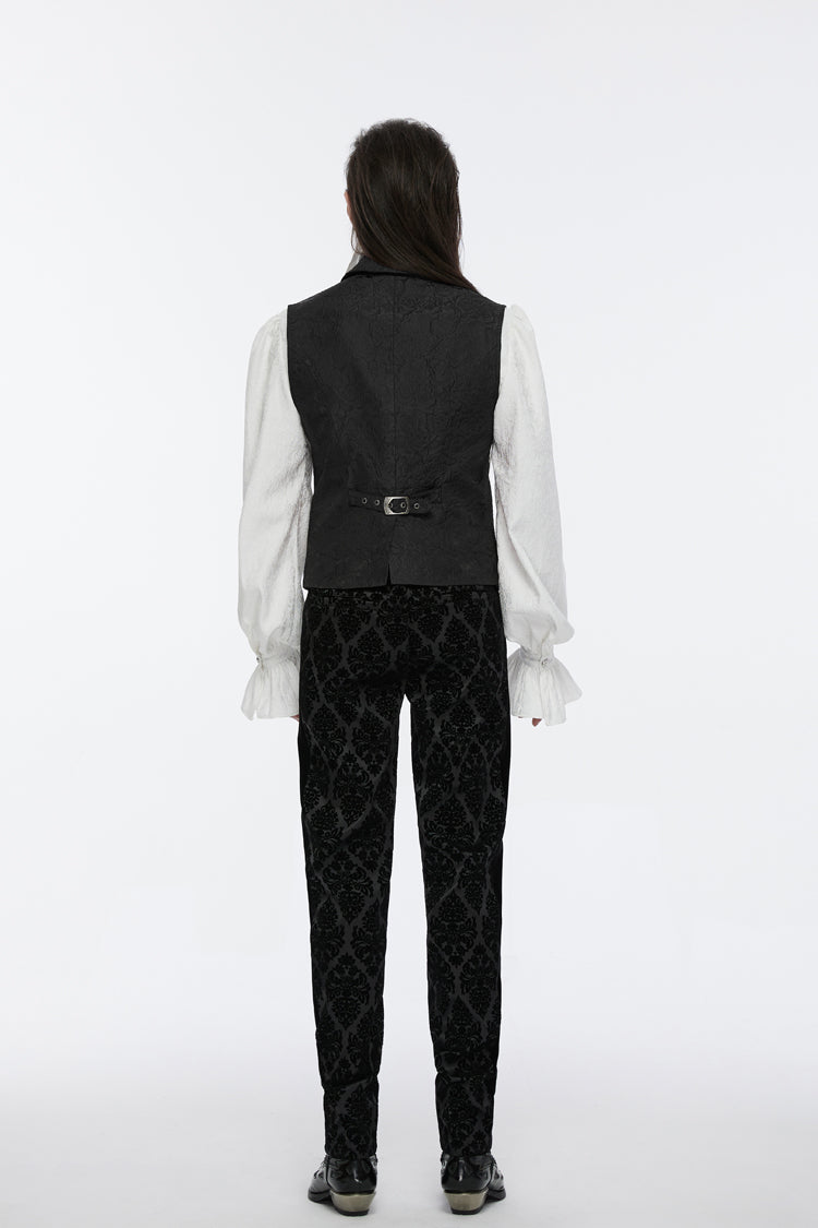 Zippered Jacquard Waistcoat with Buckle for Men - NoirEdge
