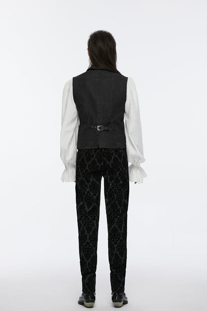 Zippered Jacquard Waistcoat with Buckle for Men - NoirEdge