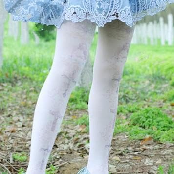 SpreePicky Lolita Pastel Cute Angels Crosses Printing Tights SP130266