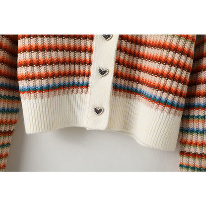 Pants Cardigan Rainbow Casual Colorful Stripe