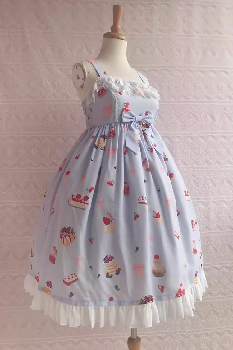 Strawberry Fruit Dessert Print Ruffle Lace Jsk - Sweet Lolita
