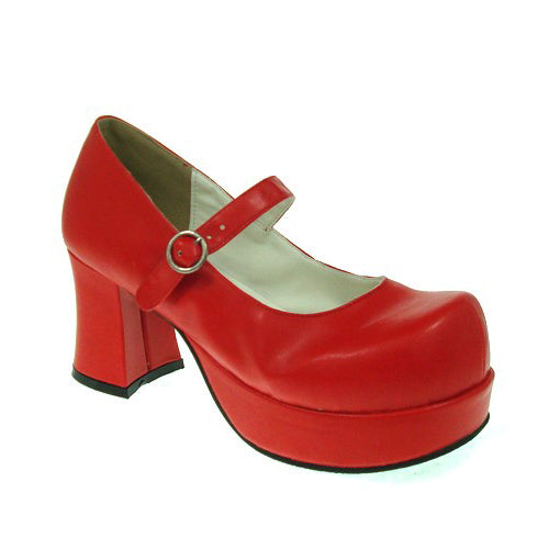 Crimson Synthetic Leather Round Toe Cross Strap Platform Classic Lolita Shoes