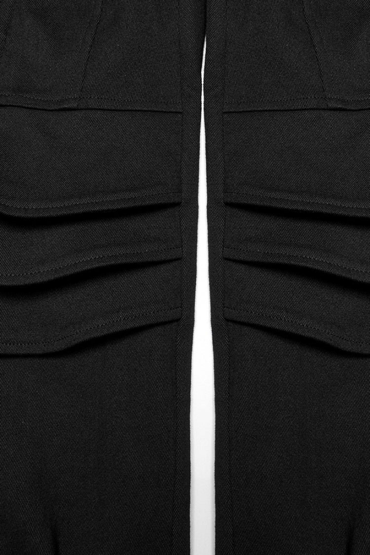 Punk Pants for Men with 3D Armor Patch and Stitching