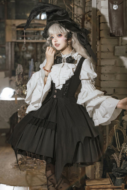 Gothic Princess Lolita Strap Dress with Cardigan and Bow